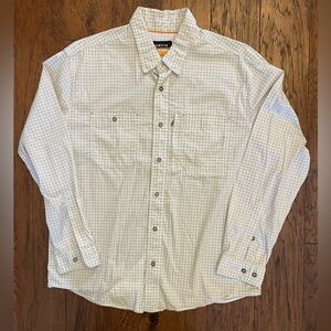 Orvis Men's L Long Sleeve Active Fit Gray Gingham Button Up Shirt